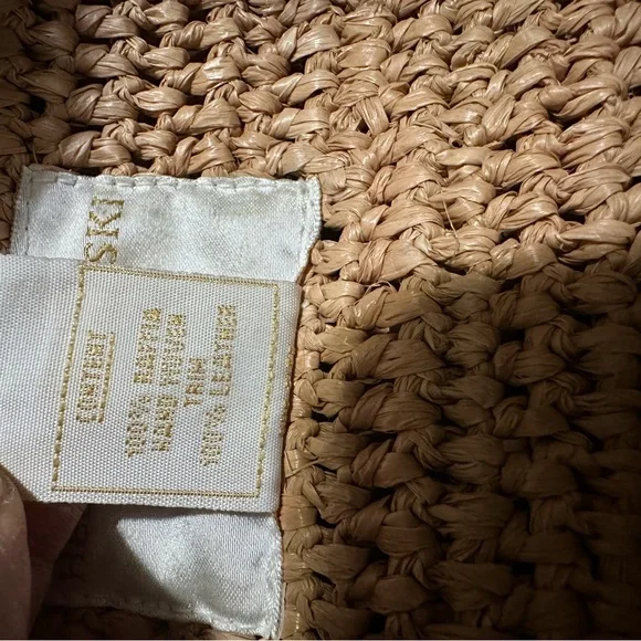 Helen Kaminski Natural Woven Tote with Tan Leather Handles - Picture 6 of 9